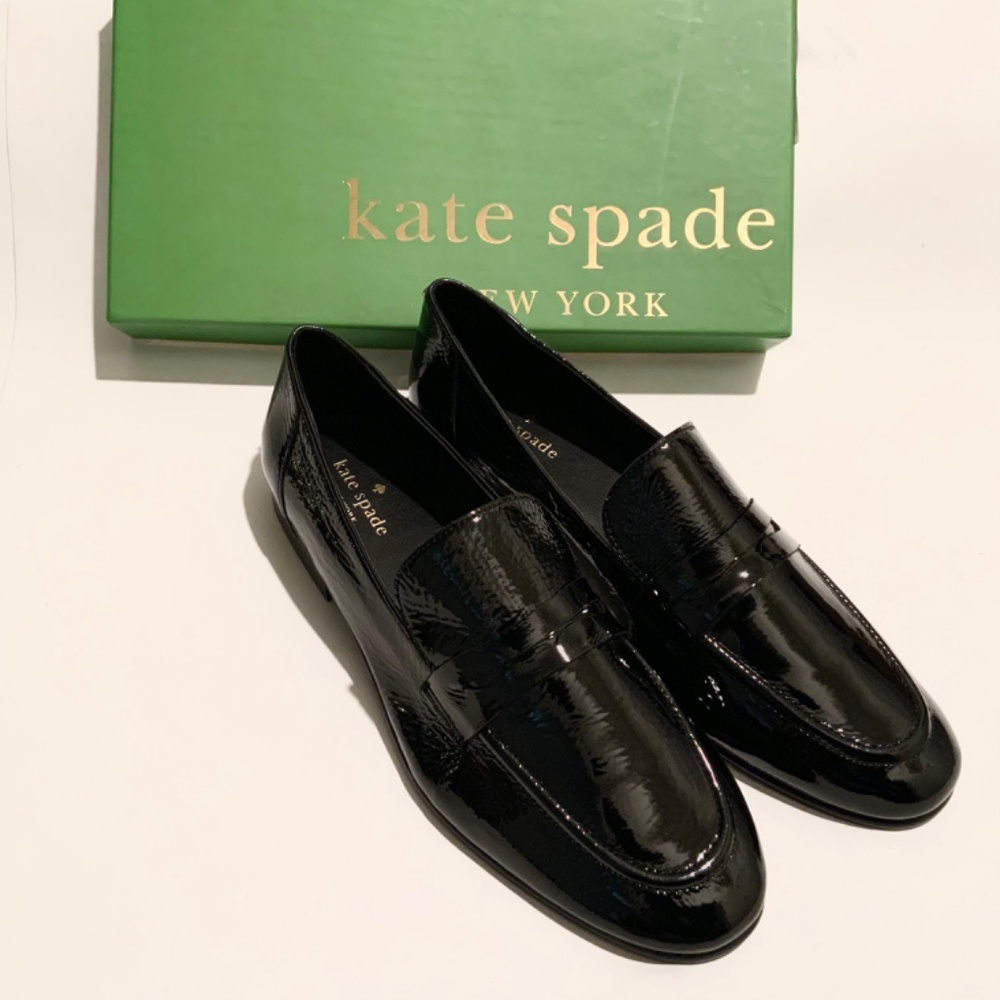 KATE SPADE Genevieve Black Patent Leather Loafers Slip On Flats Casual Shoes 9 - Picture 6 of 10
